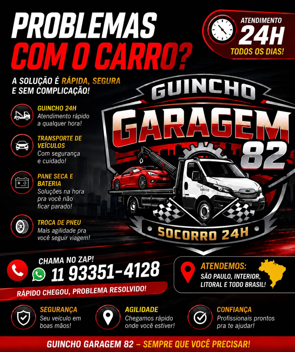 Panfleto Promocional Guincho Garagem 82